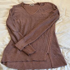 Calvin Klein Jeans V-Neck Sweater in Brown